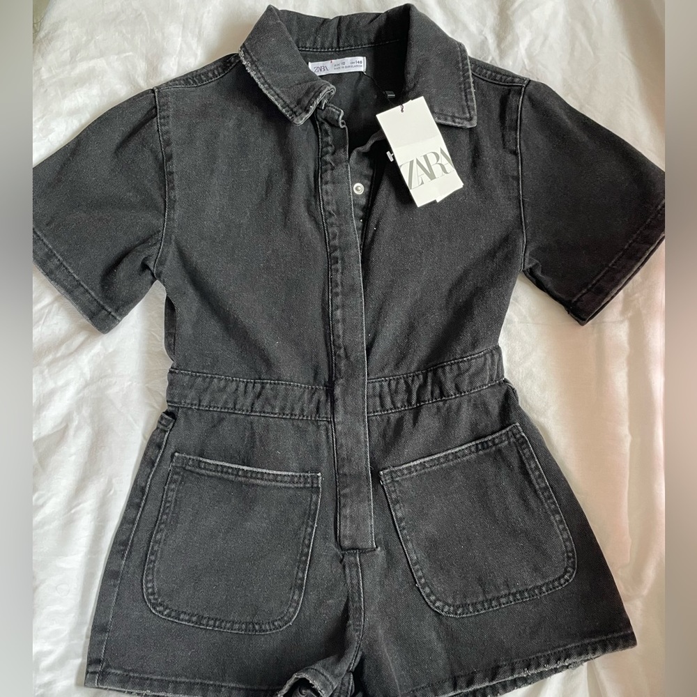 Beautiful black girls jean romper.